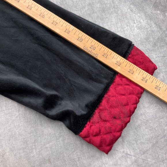 Cinema Exoile Robe Women 3XLarge Black Red Embossed Velour 1/4 Zip Long Soft VTG - Picture 9 of 13